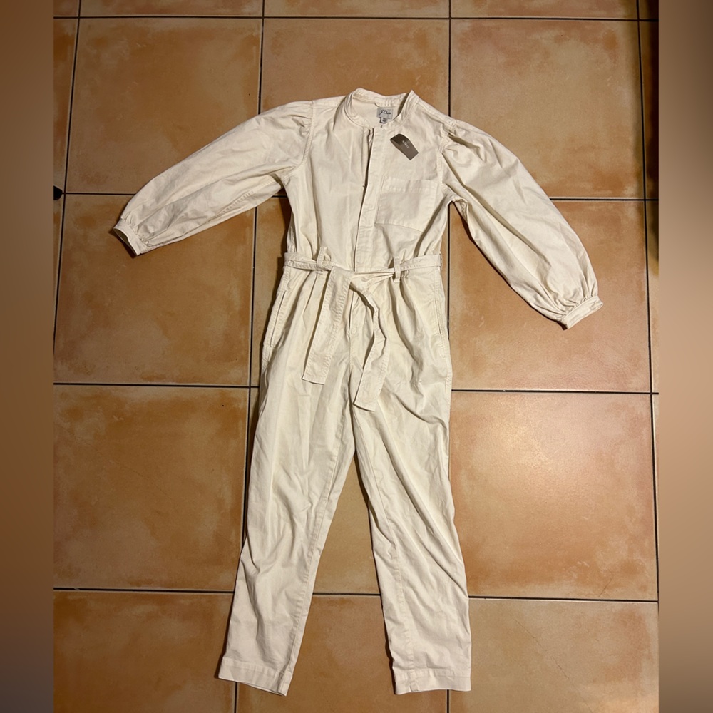 JCrew White Long sleeved cream Romper